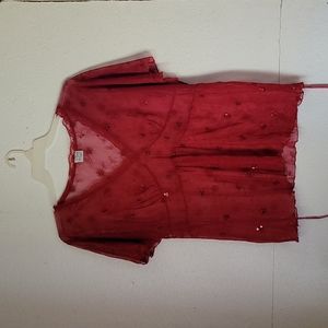 Fashion Bug Burgundy Plus Size Blouse